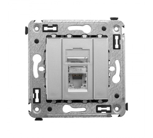 Компьютерная розетка RJ-45 в стену, кат.6 одинарная экранированная,"Avanti","Закаленная сталь"  4404393  DKC