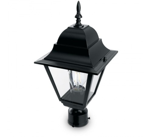 Светильник садово-парковый 4203 100W 230V E27 185*185*370мм черный ДИАМЕТР ОСНОВАНИЯ 45 мм  11028  FERON