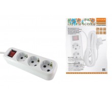 Удлинитель народный УН03В выключатель, 3 гнезда, 1,5метра, с/з, ПВС 3х0,75мм2  10А/250В  SQ1303-1100  TDM