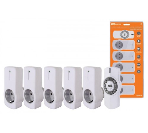 Комплект для беспроводного управления розетками ПУ4-Р1.5 (5 приемников) "Уютный дом"  SQ1508-0206  TDM