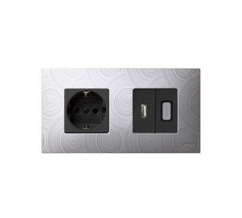 Simon 27 Накладка декоративная на рамку базовую, 2 поста, S27 Play, Extrem, текстурный серый  2700627-805  Simon