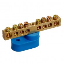 Шина PE "земля" на одном угловом изоляторе ШНИ-6х9-10-У1-Ж  YNN10-69-10C1-K05  IEK