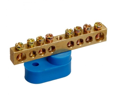 Шина PE "земля" на одном угловом изоляторе ШНИ-6х9-10-У1-Ж  YNN10-69-10C1-K05  IEK