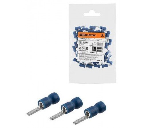 Наконечник штыревой плоский изолированный НШПИ 1,5-2,5 синий (50 шт.)   SQ0545-0005  TDM