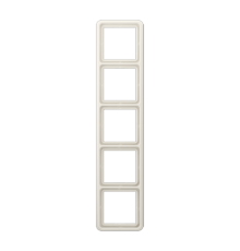 Рамка для вертикальной и горизонтальной установки ударопрочная, 5-кратная; слоновая кость  CD585WUW  Jung