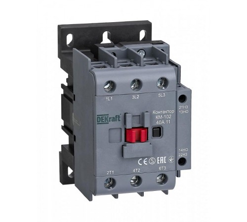 Контактор 40А 380В/400В АС3 АС4 1НО+1НЗ КМ-102  22022DEK  DEKraft