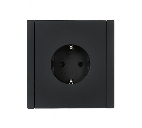 FORTE&PIANO Розетка с заземлением со шторками безвинтовое крепление 16А FP113 черный  FP-R14-16-1-K02  IEK