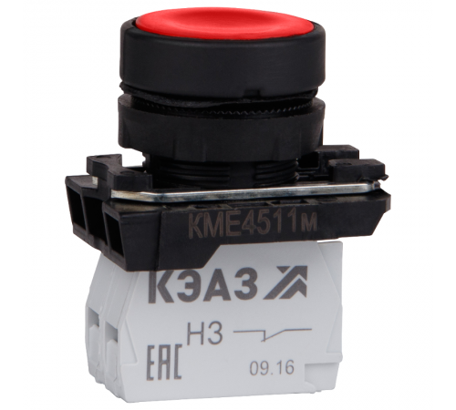 Кнопка КМЕ4522м-красный-2но+2нз-цилиндр-IP54  293182  КЭАЗ 