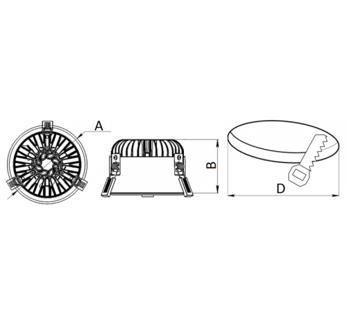 Светильник светодиодный DL POWER LED 60 D80 IP66 4000K  1170001080  Световые Технологии