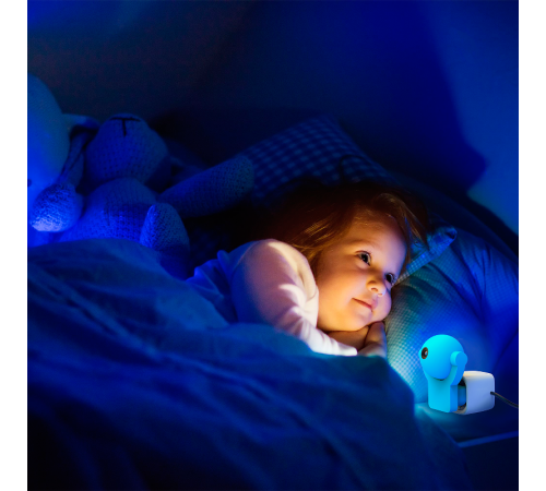 Светильник розеточный с фиксированной проекцией и датчиком освещения, 0,5W, синий 1/100  DIY0033  Gauss