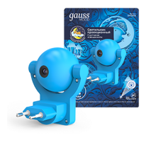 Светильник розеточный с фиксированной проекцией и датчиком освещения, 0,5W, синий 1/100  DIY0033  Gauss