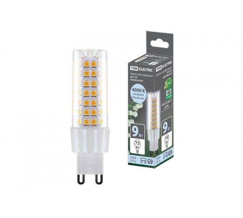 Лампа светодиодная G9-9 Вт-230 В-4000 К, SMD, 21,5x70,5 мм  SQ0340-0229  TDM