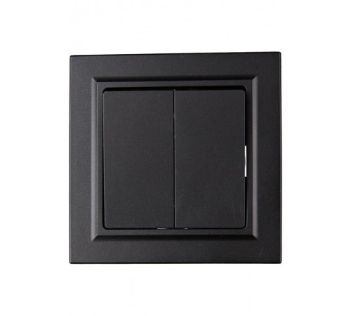 BRITE Выключатель 2-клавишный 10А в сборе ВСР10-2-0-БрЧ черный  BR-V20-0-10-K02-F  IEK