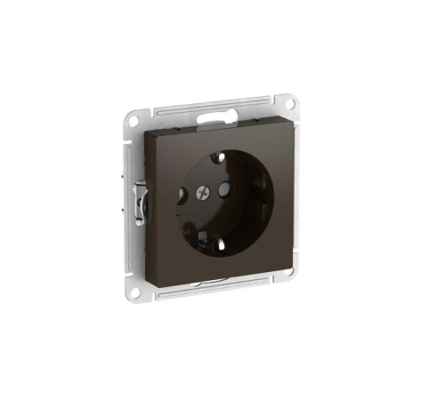 AtlasDesign Мокко Розетка с заземлением со шторками, 16А, механизм, быстрозажимные клеммы  ATN000645S  SE