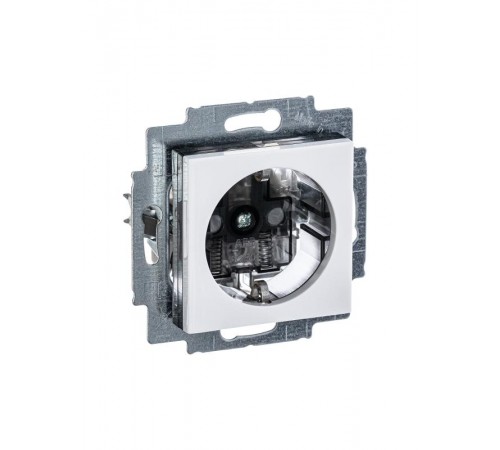 ABB Levit Белый / дымчатый чёрный Розетка с з/к со шторками 16А  5520H-A03457 62W  2CHH203457A6062  ABB