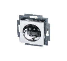 ABB Levit Белый / дымчатый чёрный Розетка с з/к со шторками 16А  5520H-A03457 62W  2CHH203457A6062  ABB