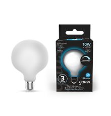 Лампа светодиодная Filament G95 10W 1100lm 4100К Е27 milky диммируемая LED 1/20  189202210-D  Gauss