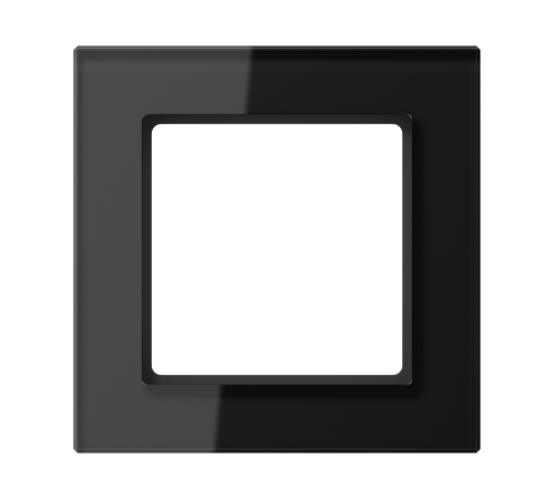 Рамка для вертикальной и горизонтальной установки, 1 пост; стекло; черный; A CREATION  AC581GLSW  Jung