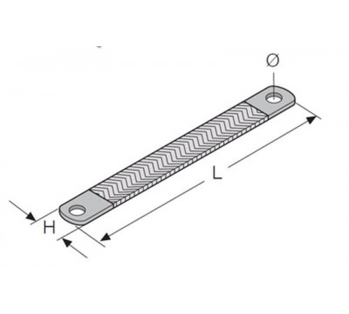 Шина заземления, гибкая 25d9 - 22x300(ШхД) (5шт)  AA6890  ABB