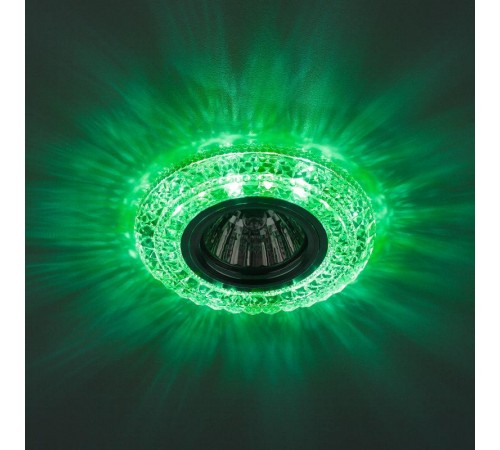 Светильник точечный встраиваемый DK LD3 MR16 3Вт GU5.3 прозрачный c белой и зеленой подсветкой  Б0019204  ЭРА