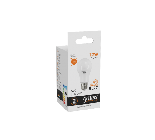 Лампа светодиодная LED 12Вт E27 220В 2700К Elementary A60  23212  Gauss
