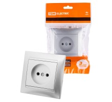 Розетка 2П 10А 250В серебр. металлик "Лама"  SQ1815-0222  TDM