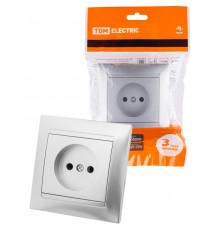 Розетка 2П 10А 250В серебр. металлик "Лама"  SQ1815-0222  TDM