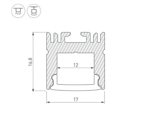 Профиль ARH-LINE-1716-2000 ANOD  018685  Arlight