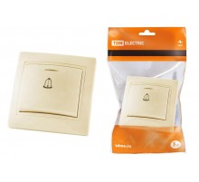 Кнопка звонковая с подсветкой 6А сл. кость "Таймыр"  SQ1814-0110  TDM