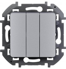 Inspiria Алюминий Выключатель 3-клавишный С/У без рамки  673642  Legrand