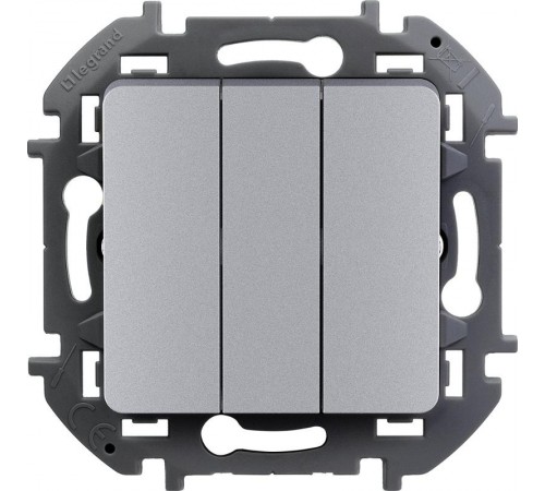 Inspiria Алюминий Выключатель 3-клавишный С/У без рамки  673642  Legrand