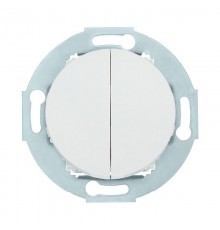 Выключатель двухклавишный (схема 5) 10 A, 250 B (белый) Vintage  881104-1  Ecoplast