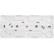 Этюд Белый О/У Розетка 3-ая с заземлением со шторками 16А 250B  PA16-012B  SE