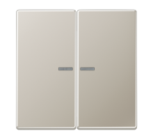 Двойная клавиша с окошками для балансирных механизмов выключателей (кнопок), в комплекте с CD95HP (крепежный элемент), возможно IP44; металл; нержавею