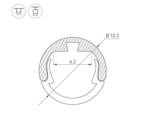 Профиль ROUND-D10.5-2000 ANOD  029088  Arlight