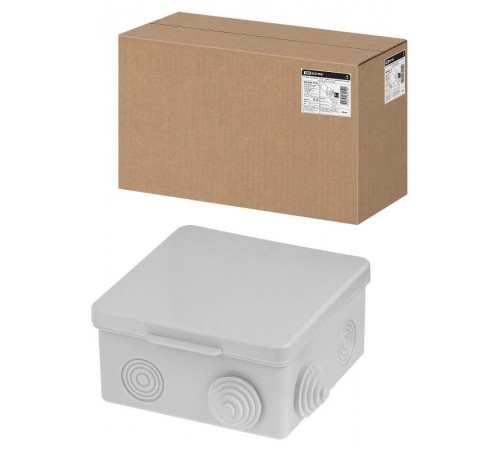 Распаячная коробка ОП для прямого монтажа 100х100х55 мм, крышка, IP54, 8 вх.  SQ1401-7113  TDM