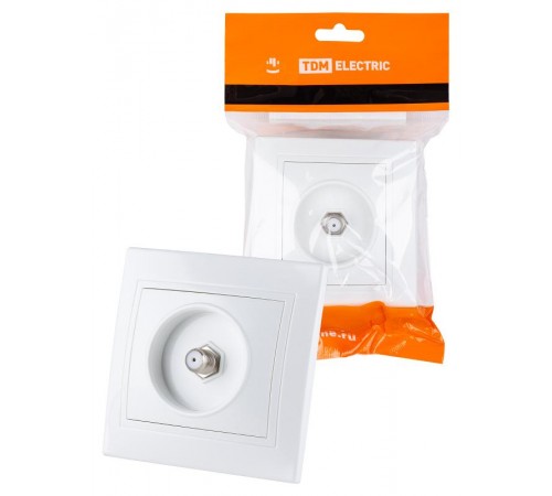 Розетка телевизионная типа F (SAT) белая "Таймыр"  SQ1814-0032  TDM