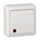 Хит Белый О/У без изолирующей пластины  Выключатель 1-клавишный с подсветкой 6А, 250В  VA16-137-B  SE