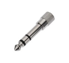 Переходник штекер стерео 6,3 мм - гнездо стерео 3,5 мм, металл  14-0205  REXANT