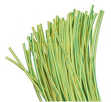 Термоусаживаемая трубка ТУТ нг 8/4 желто-зеленая EKF PROxima  tut-8-yg-1m  EKF