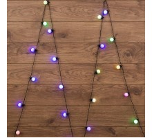 Гирлянда "Мультишарики" 30мм 5м, темно-зеленый ПВХ  25 диодов, цвет RGB  303-569  NEON-NIGHT