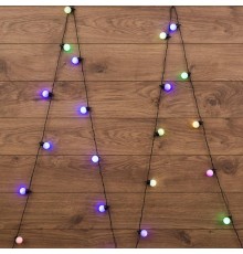 Гирлянда "Мультишарики" 30мм 5м, темно-зеленый ПВХ  25 диодов, цвет RGB  303-569  NEON-NIGHT