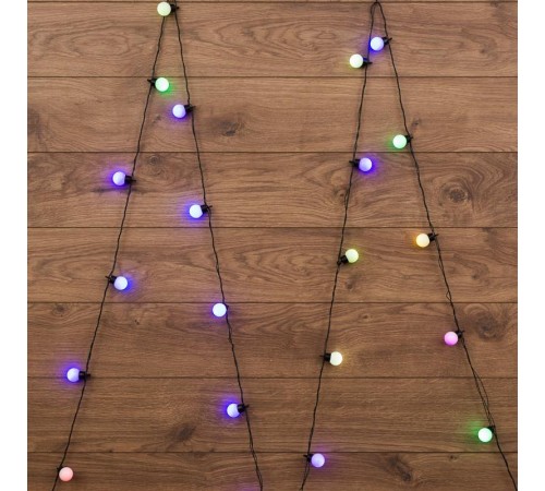 Гирлянда "Мультишарики" 30мм 5м, темно-зеленый ПВХ  25 диодов, цвет RGB  303-569  NEON-NIGHT