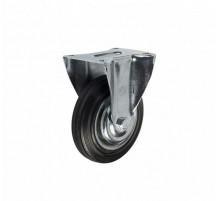 Колесо промышл. неповорот. стал.ободс  резин шиной и роликоподшип., площадка, D75  - накл. Tech  148527  Tech-KREP