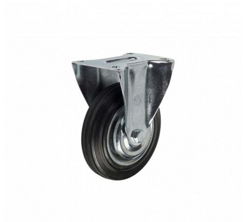 Колесо промышл. неповорот. стал.обод с  резин шиной и роликоподшип., площадка, D100  - накл. Tech  151212  Tech-KREP