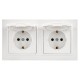 BRITE Розетка с крышкой 16А IP44 РСбш10-3-44-БрБ белый в сб 2шт  BR-R16-16-44-2-K01-F-PRO  IEK