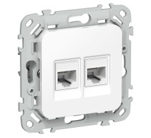 FLITE Розетка 2-ая компьютерная RJ45 кат.6 UTP РК6-2-0-ФлБ белый  FI-K22-2-K01  IEK