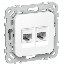 FLITE Розетка 2-ая компьютерная RJ45 кат.6 UTP РК6-2-0-ФлБ белый  FI-K22-2-K01  IEK