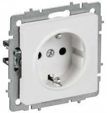 BRITE Розетка 1-местная с заземлением без защитных шторок 16А РС11-1-0-БрАБ арктический белый   BR-R11-16-K91  IEK