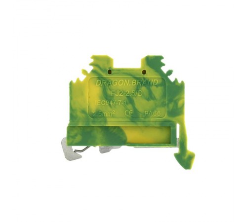 Колодка клеммная самозажимная JXB-S-2.5 24А земля EKF PROxima  plc-jxb-s-2.5pe  EKF